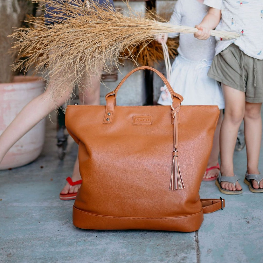 SECONDS - ARCH LUXE Nappy Bag - Vegan Tan ARCH bags