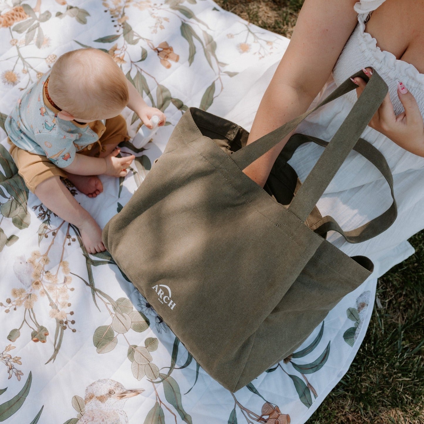 ARCH Pocket Tote Bag - Moss ARCH bags Australia