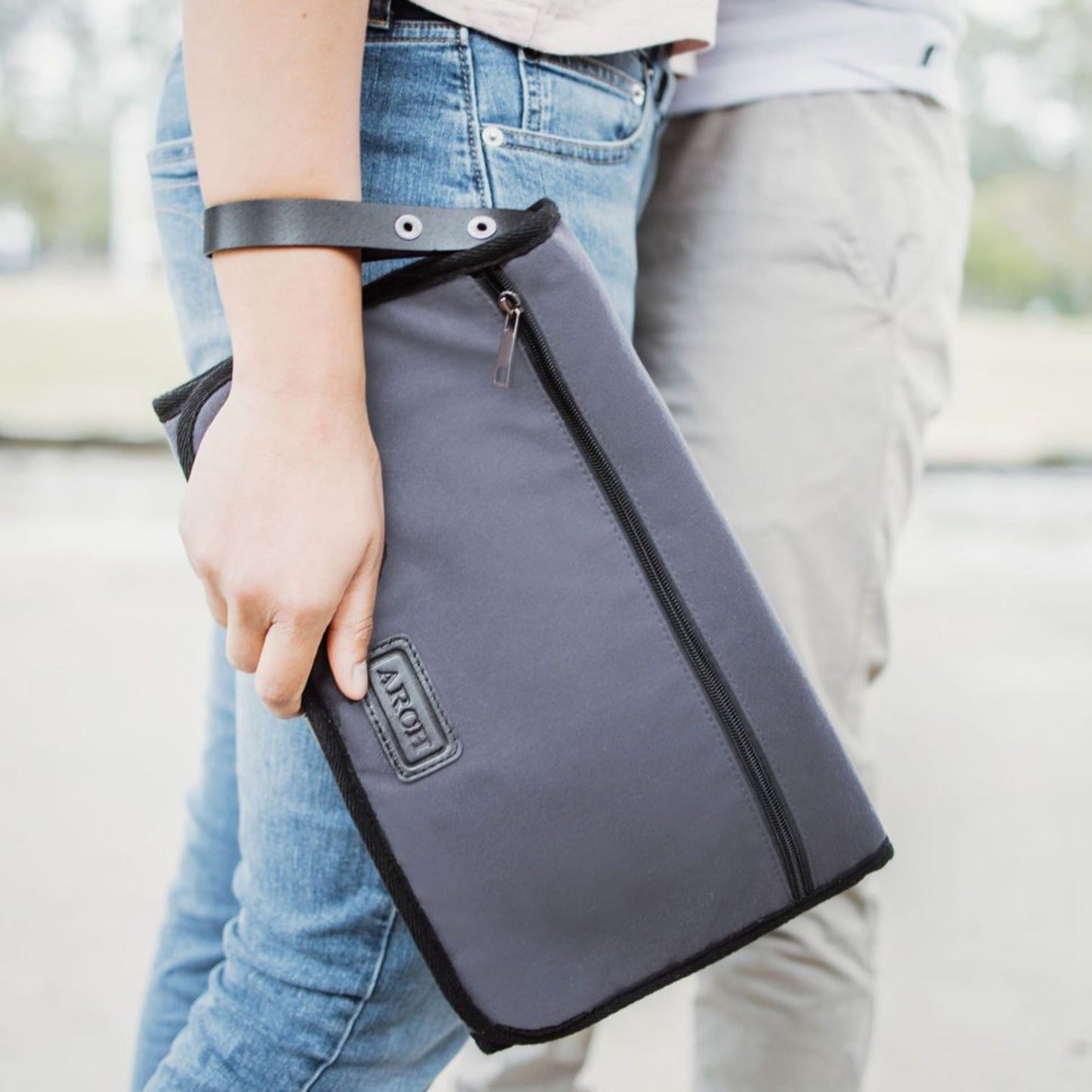 SECONDS - ARCH Change Mat Clutch - Grey / tan ARCH bags