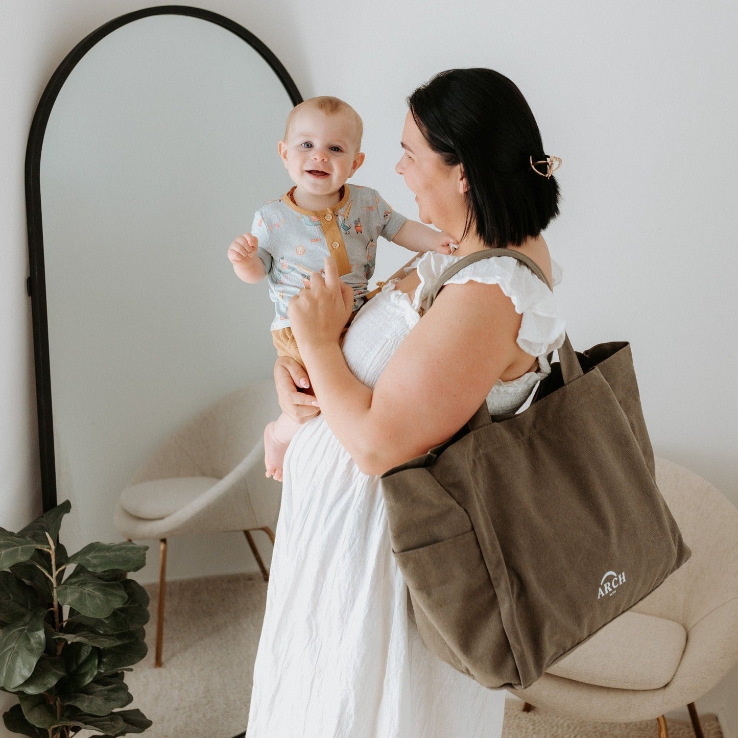 ARCH Pocket Tote Bag - Moss ARCH bags Australia
