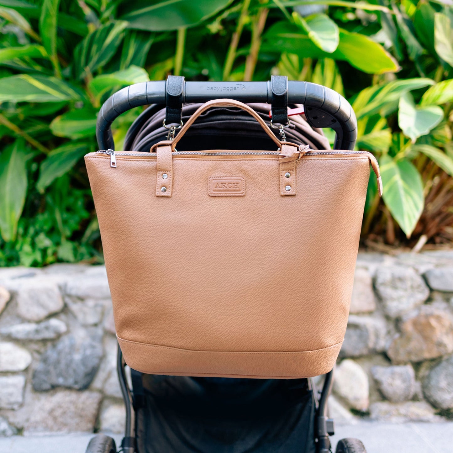 Tan nappy bag attach to pram