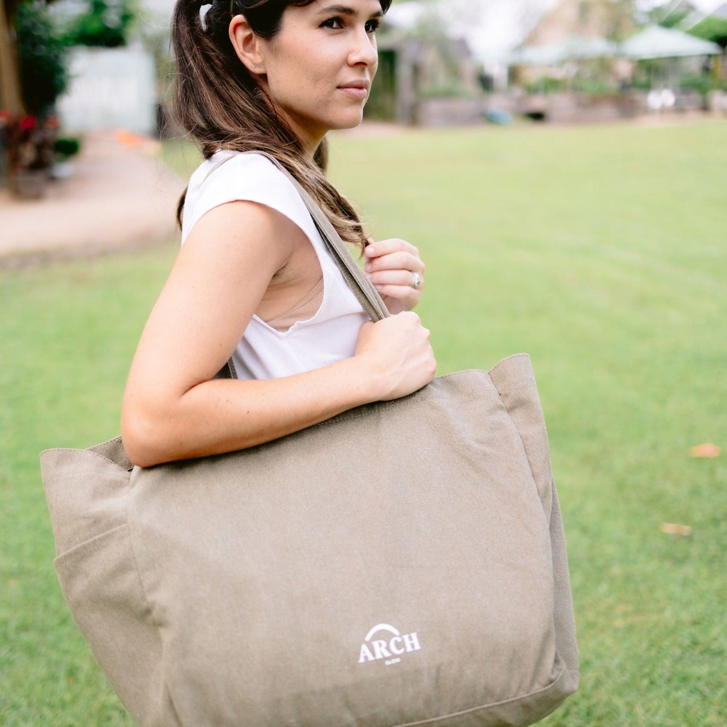 ARCH Pocket Tote Bag - Moss ARCH bags Australia