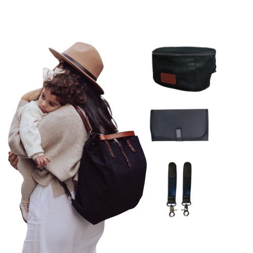Arch Original Nappy Bag Bundle - Black - ARCH bags Australia