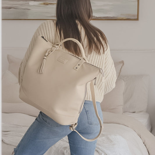 The Luxe Arch Bag - Vegan Natural Beige