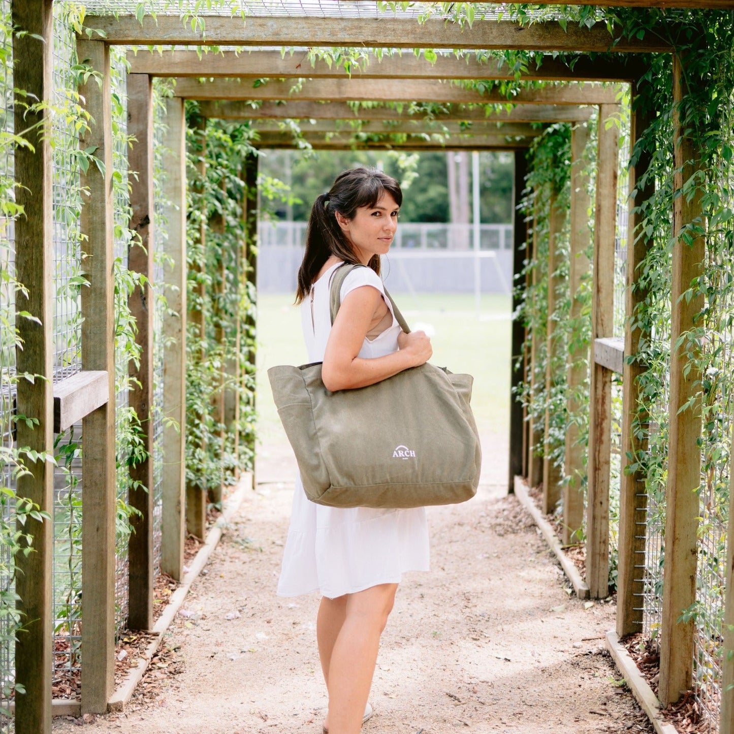 ARCH Pocket Tote Bag - Moss ARCH bags Australia