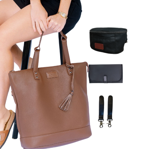 Arch Luxe Nappy Bag Bundle - Chocolate - ARCH bags Australia