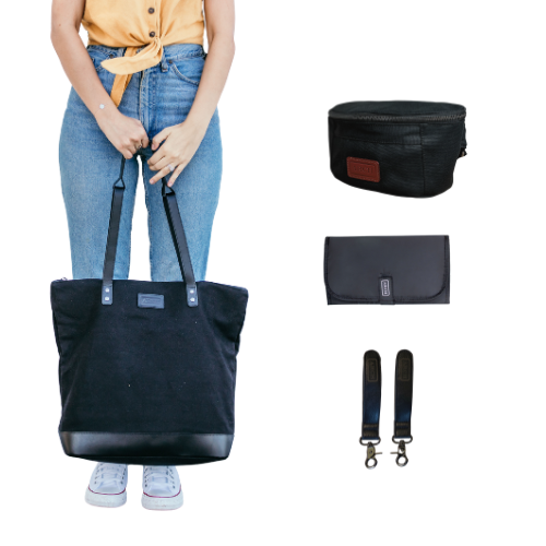 Arch Luxe Nappy Bag Bundle - Black - ARCH bags Australia