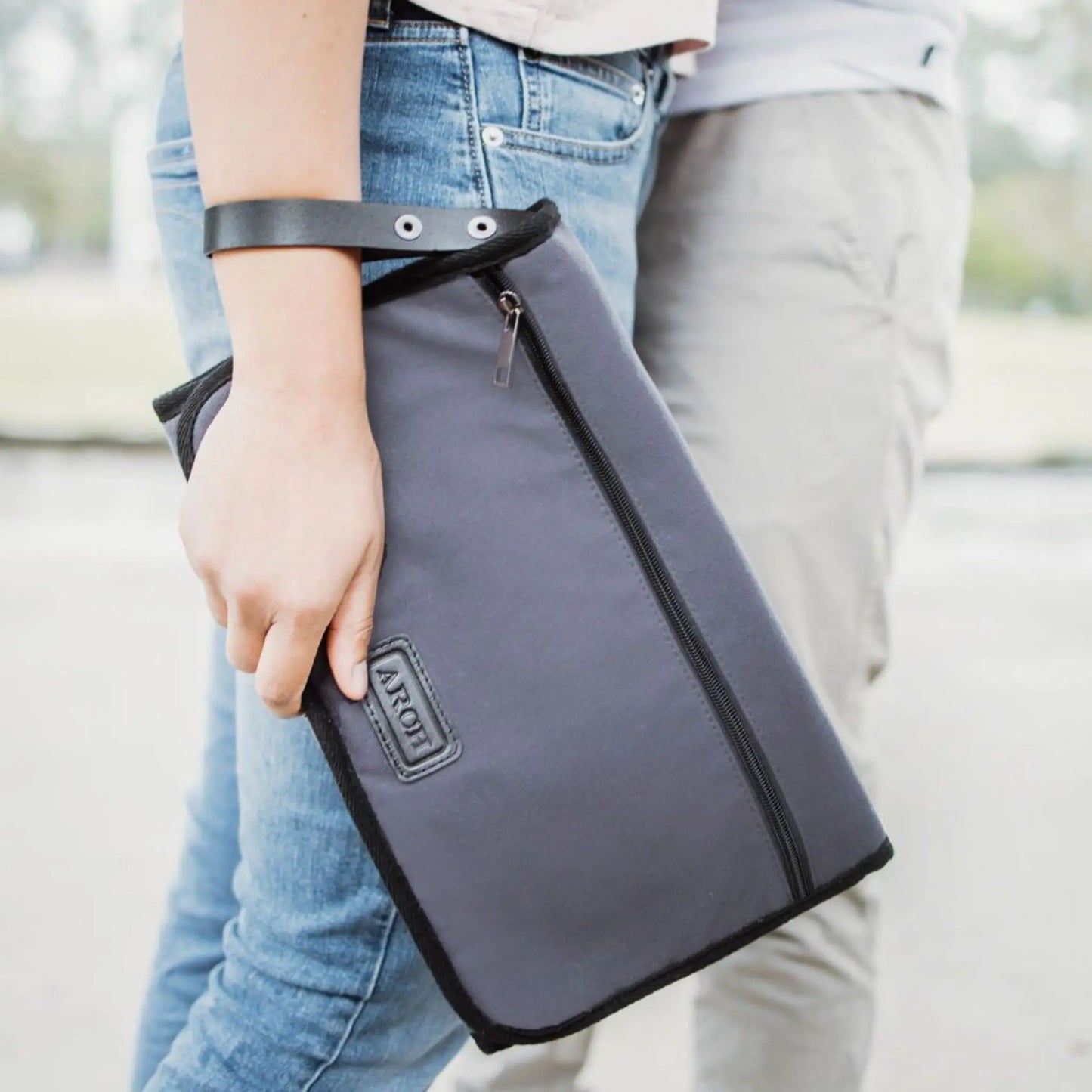 ARCH Nappy Clutch - Grey / tan ARCH bags