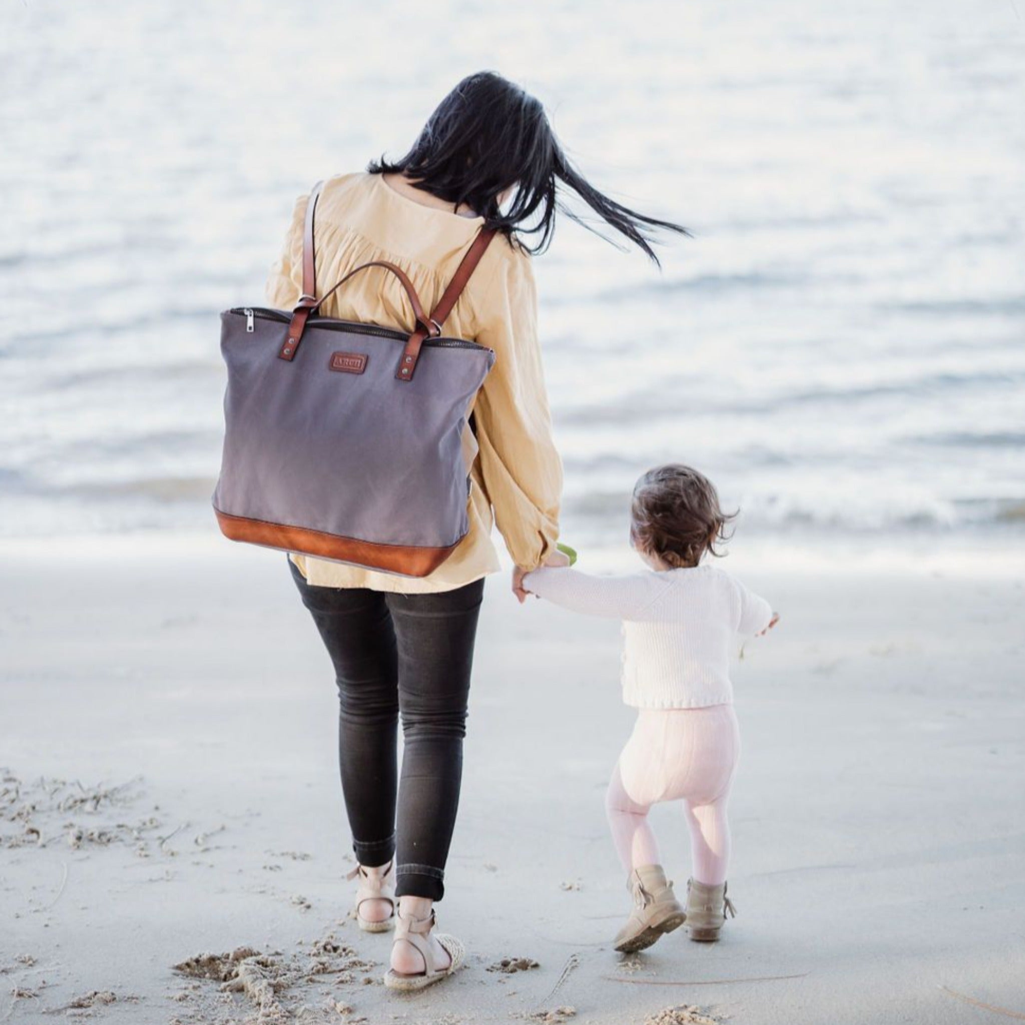 The Luxe Arch Bag - Grey / Tan ARCH bags