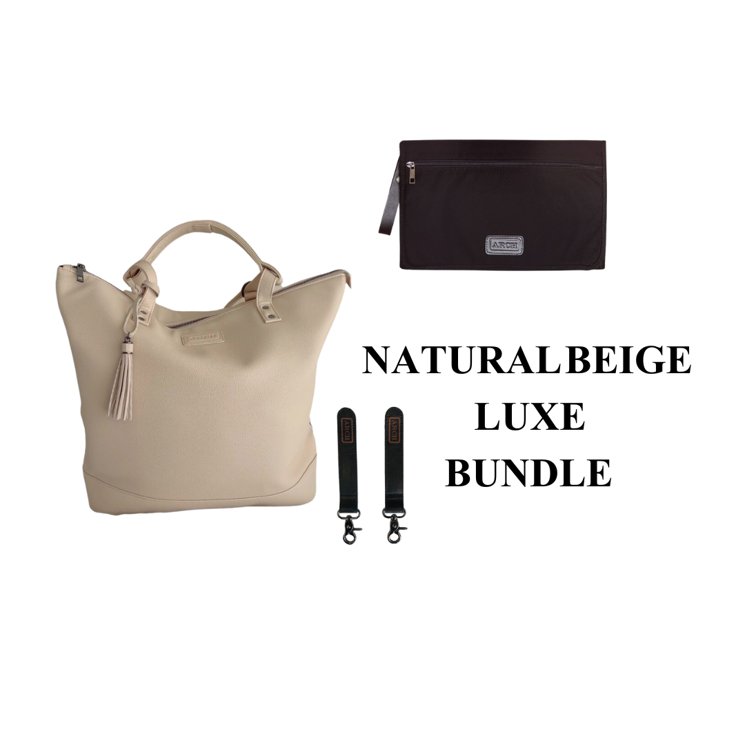 Natural Beige Luxe Nappy Bag Bundle