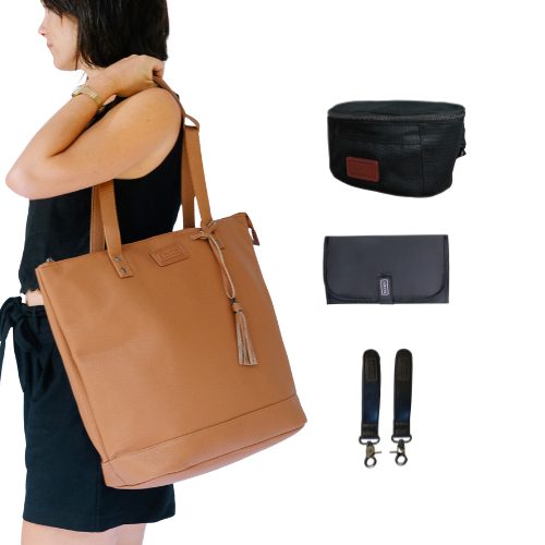 Arch Luxe Nappy Bag Bundle - Tan - ARCH bags Australia