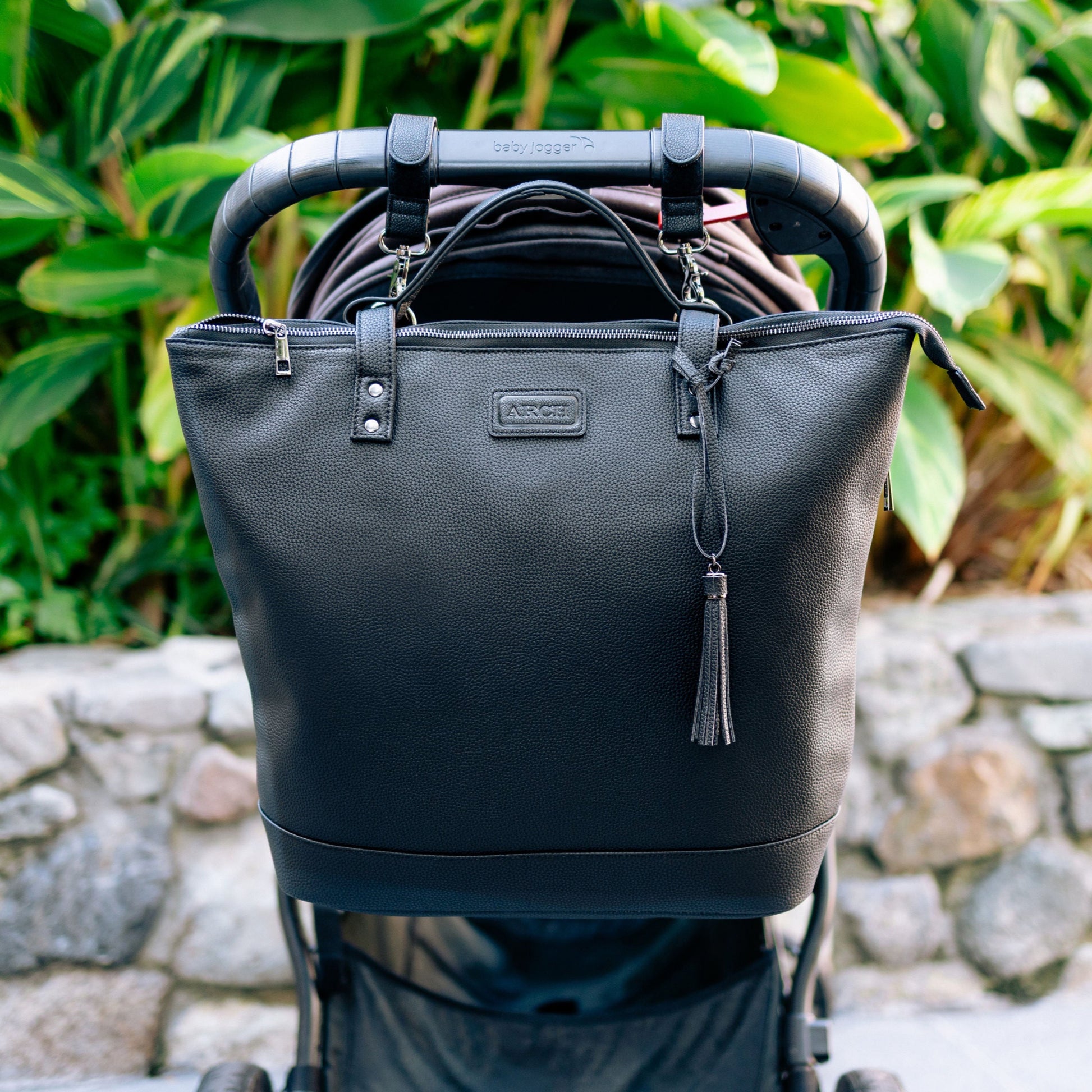 black leather nappy backpack Black Nappy Bag | Vegan Leather | Arch Bags Australia | Work Bag