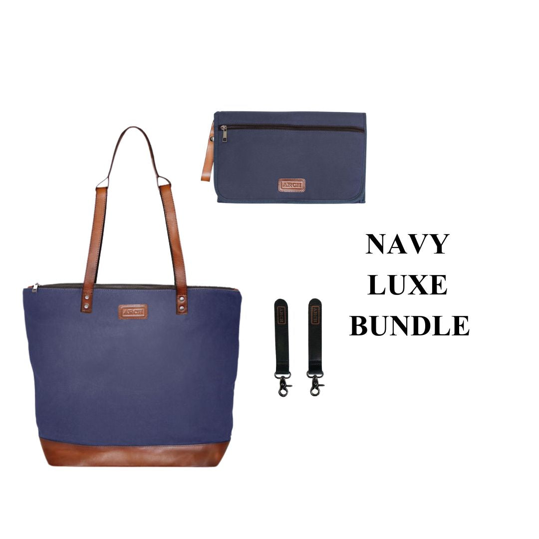 Navy Luxe Nappy Bag Bundle